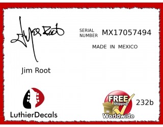 Jim Root Made In Mexico Serial Number Decal Kit #232b